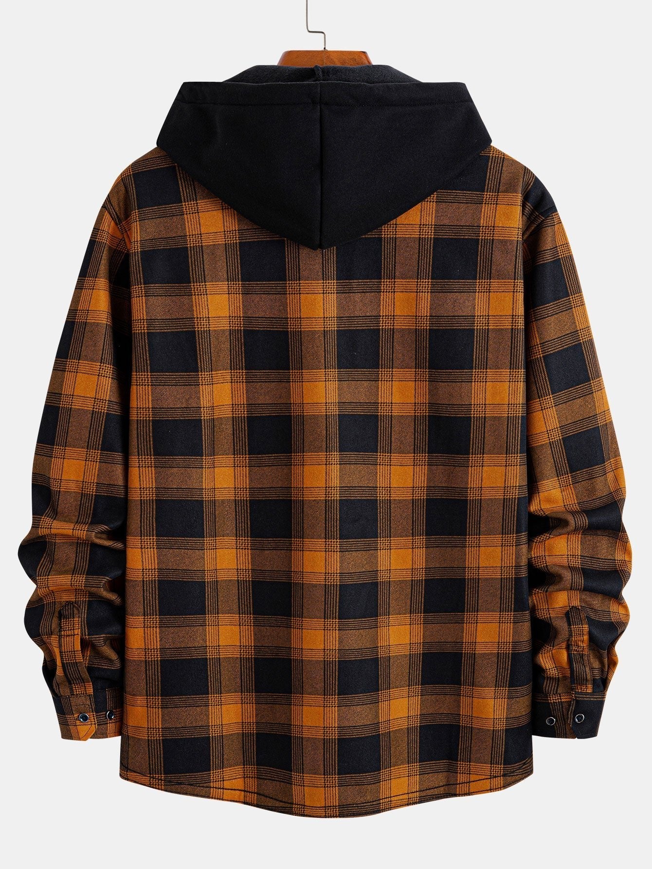 Flannel Fleece Lined Hooded Shirt With Pockets - Sansa London