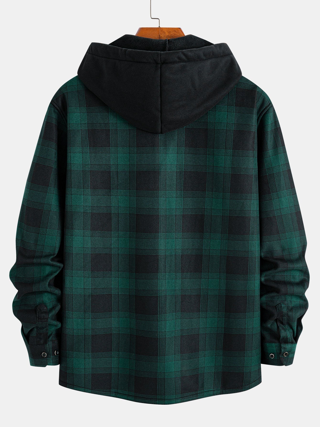 Flannel Fleece Lined Hooded Shirt With Pockets - Sansa London
