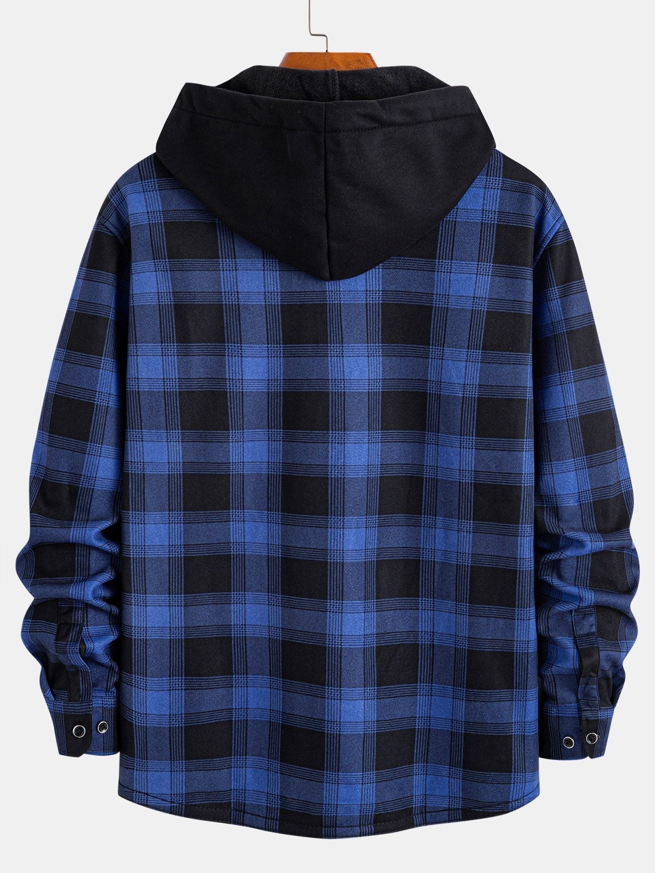 Flannel Fleece Lined Hooded Shirt With Pockets - Sansa London