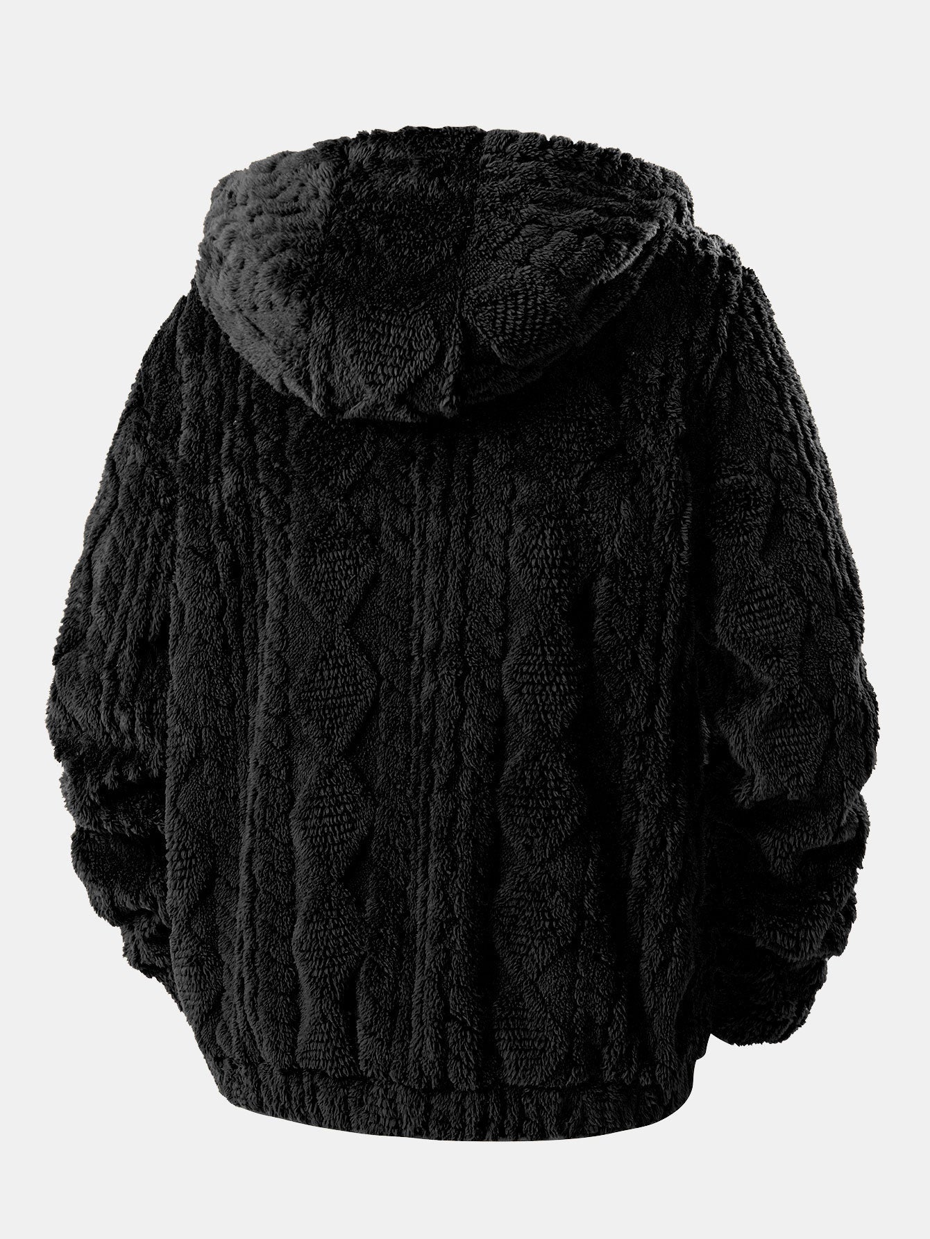 Geometric Jacquard Teddy Hoodie - Sansa London