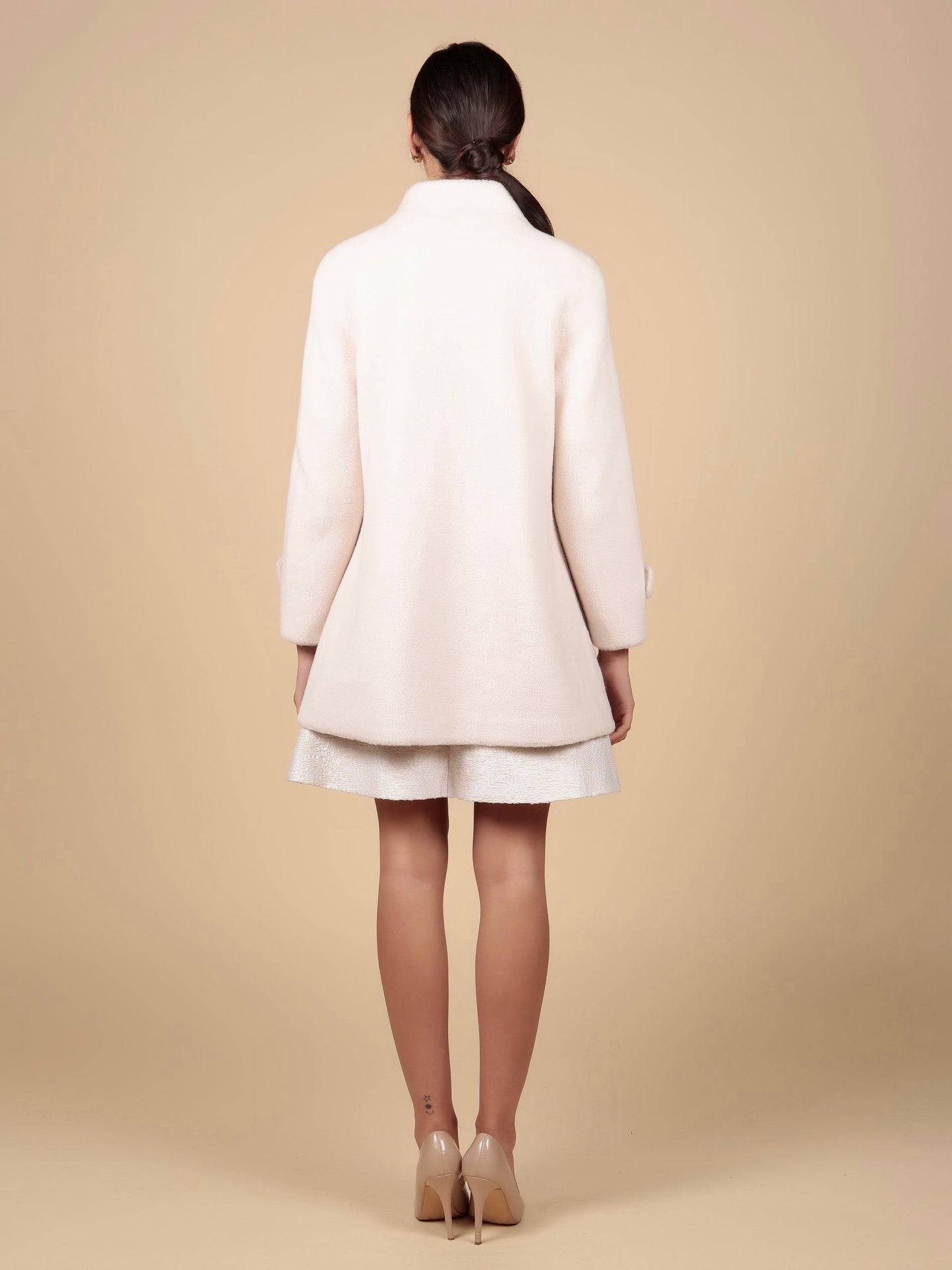 'Eve' Wool Coat in Bianco