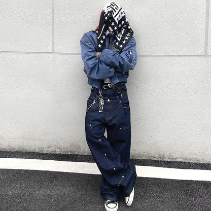 Flared jeans with distressed tassels