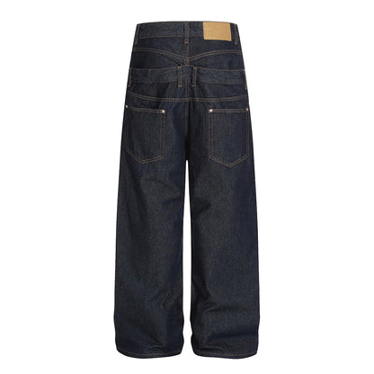 Flared jeans with distressed tassels