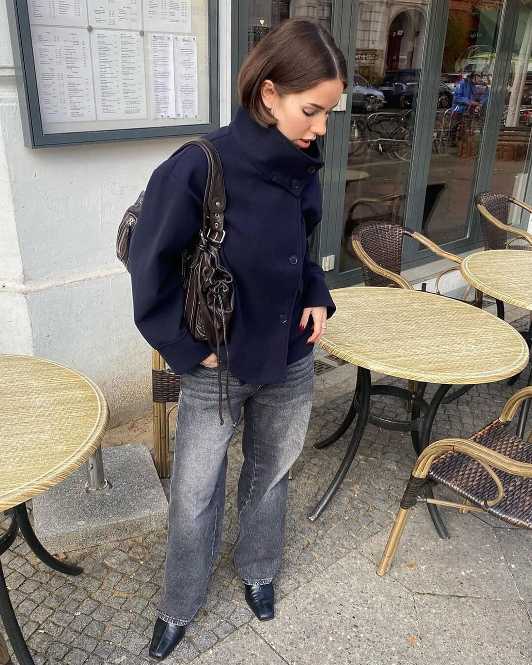 Elegant Rosalia jacket with stand-up collar