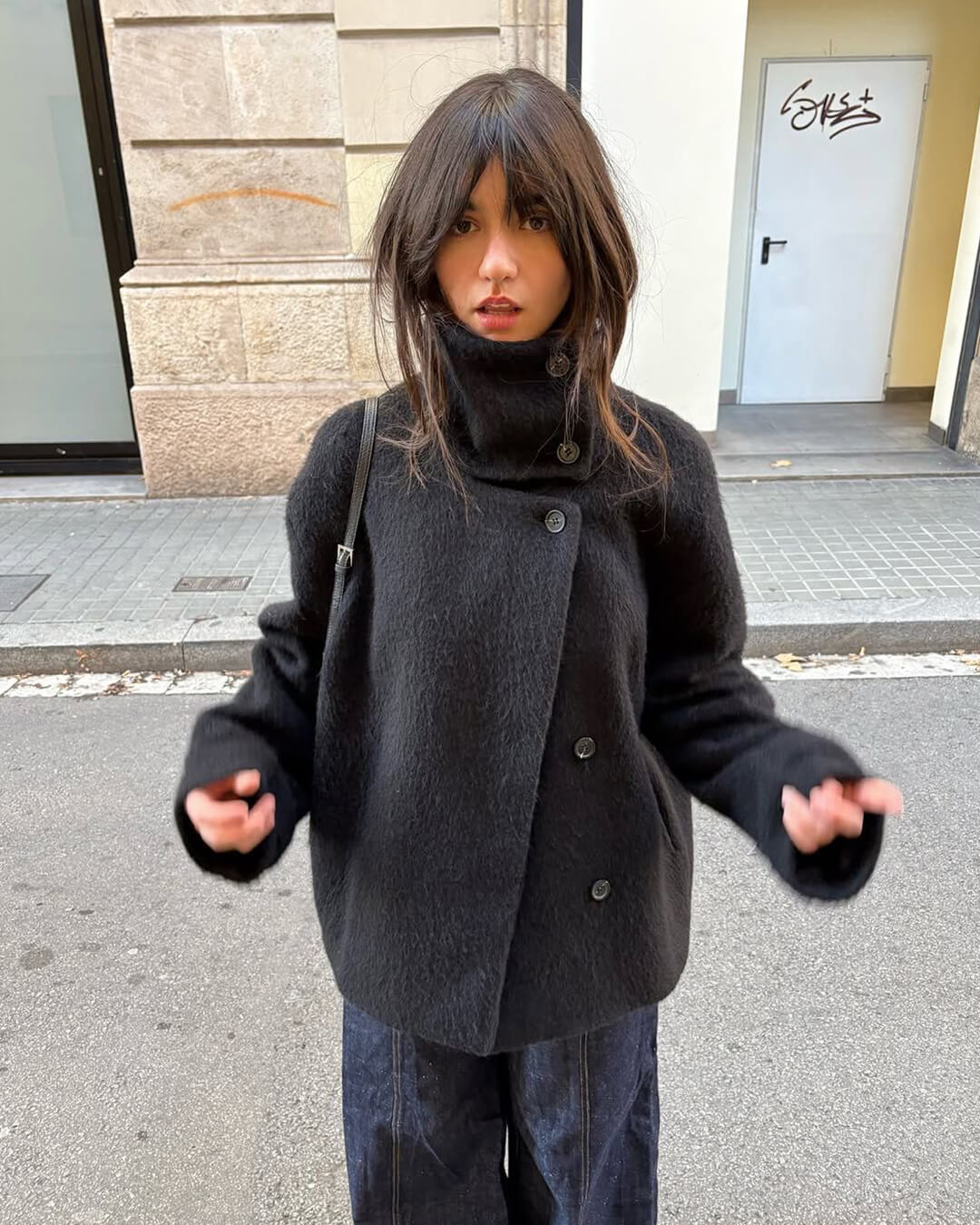 Elegant Rosalia jacket with stand-up collar