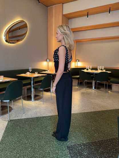 Calsia suit pants with lace trim - Black